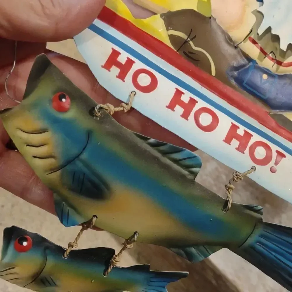 Santa Fishing Ornament